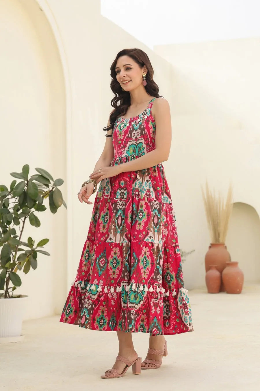 Women’s Ikat Print Maxi Dress