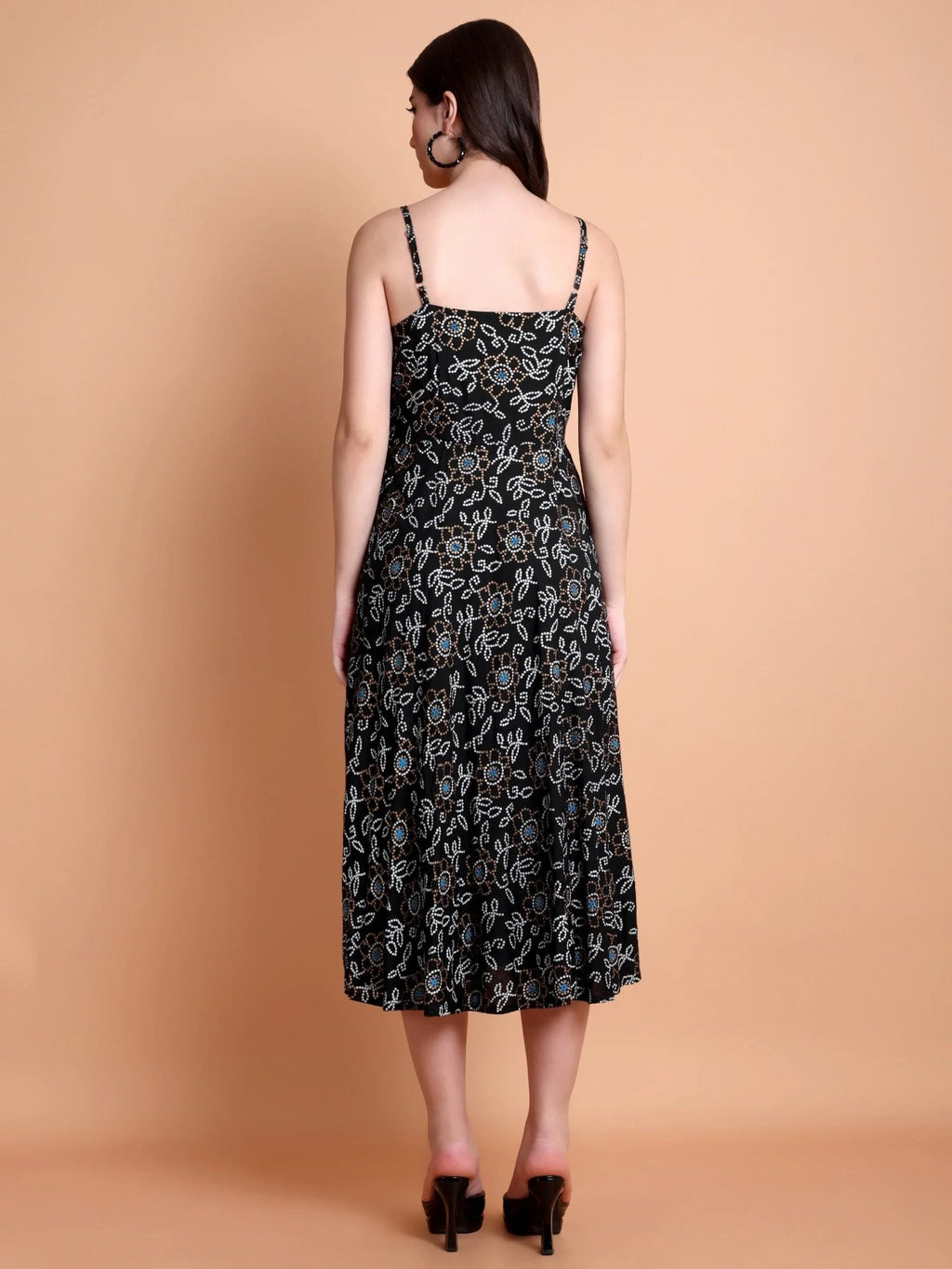 Bandhani Printed Cotton Anarkali Kurta with Shoulder Straps