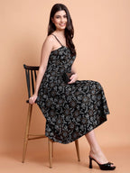 Bandhani Printed Cotton Anarkali Kurta with Shoulder Straps