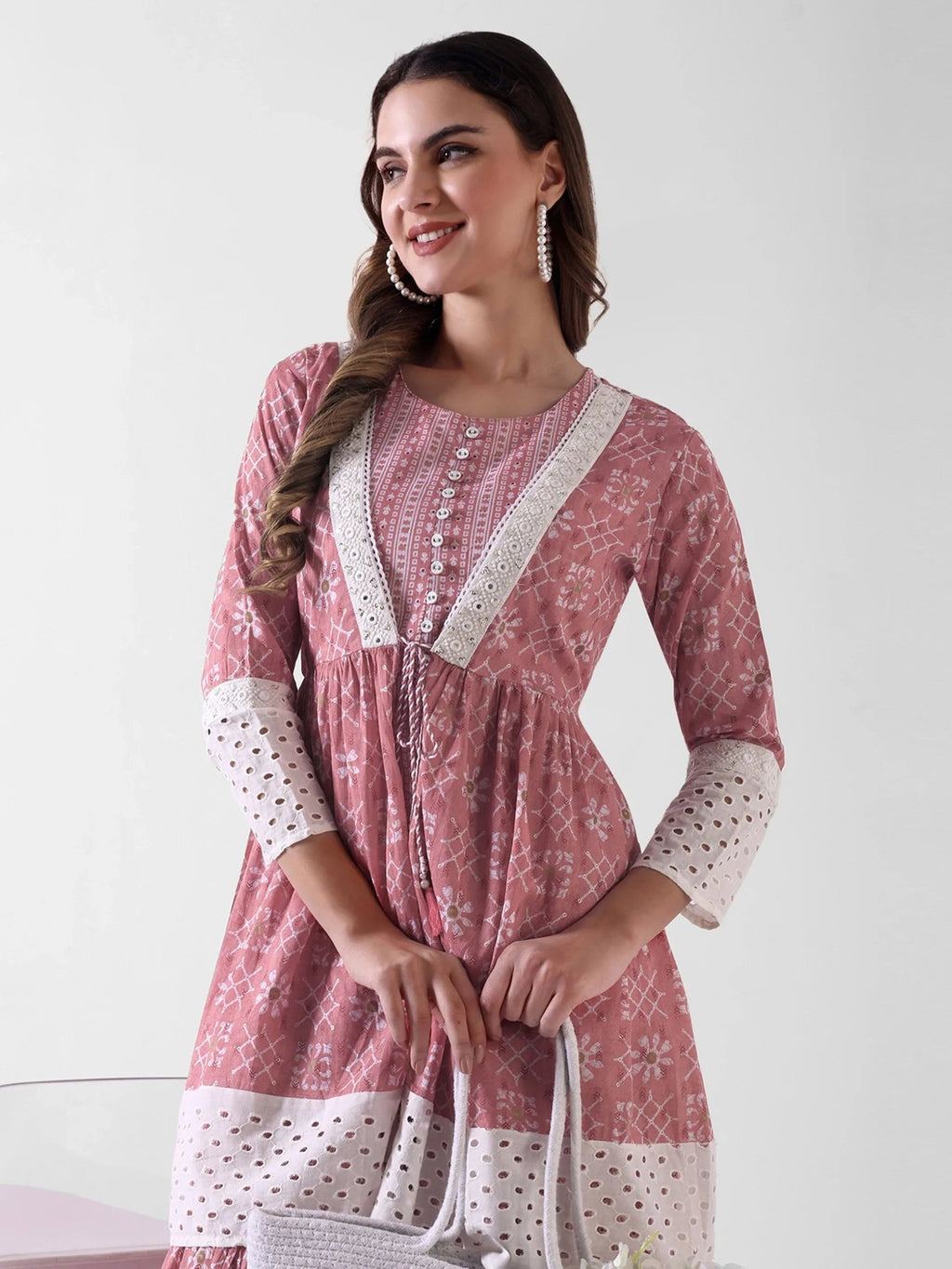 Pure Cotton Mid Gown With Jacket