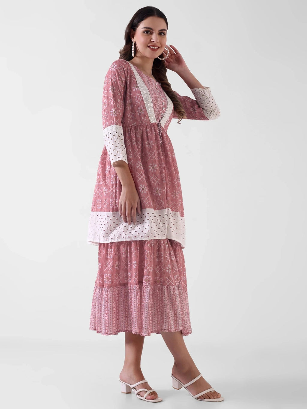 Pure Cotton Mid Gown With Jacket