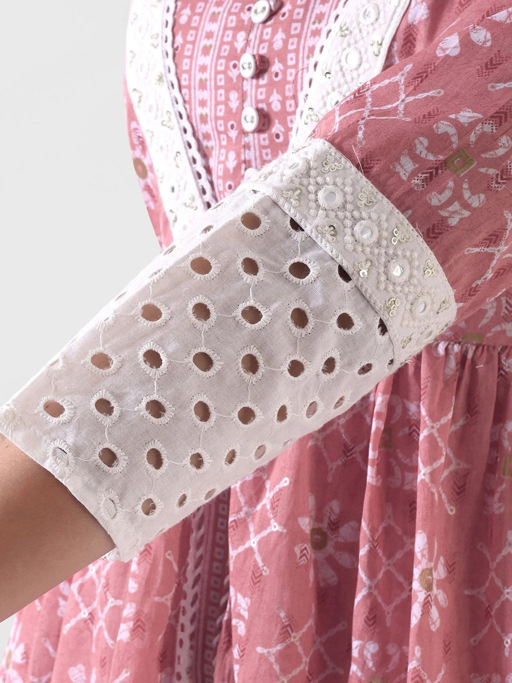 Pure Cotton Mid Gown With Jacket