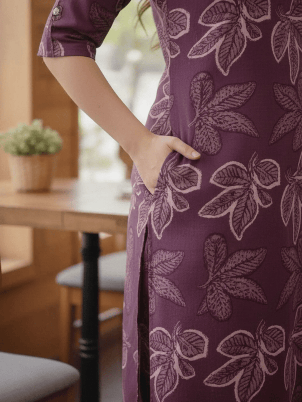 Purplish Long Co-Ord Set with Pants