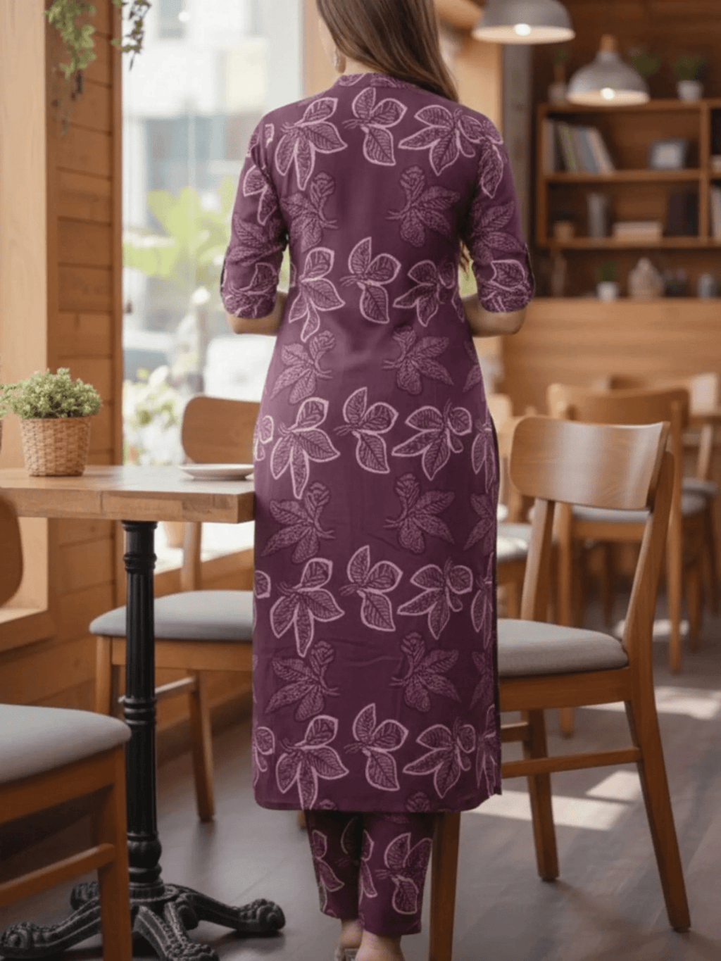 Purplish Long Co-Ord Set with Pants