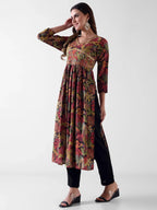 Rayon Cotton Mix Nyra Cut Suit with Dupatta