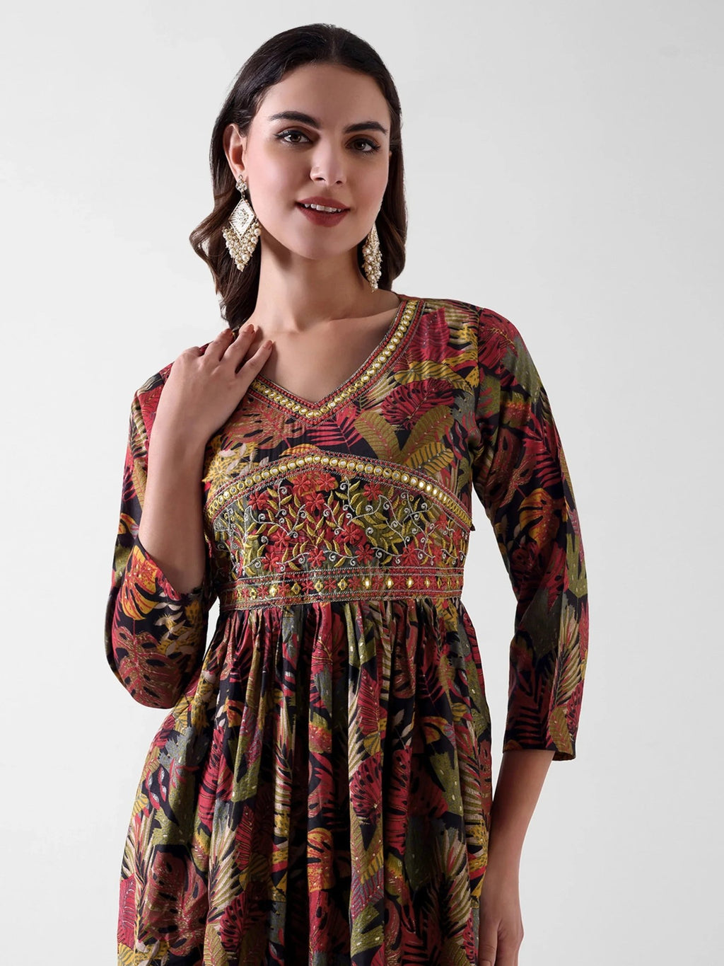 Rayon Cotton Mix Nyra Cut Suit with Dupatta