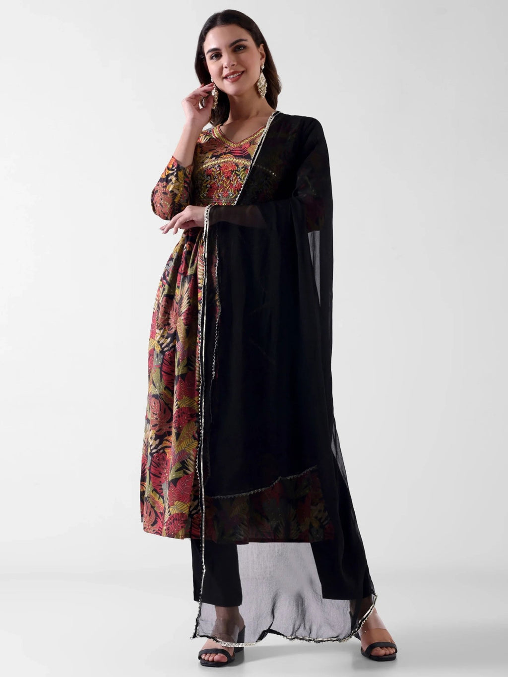 Rayon Cotton Mix Nyra Cut Suit with Dupatta