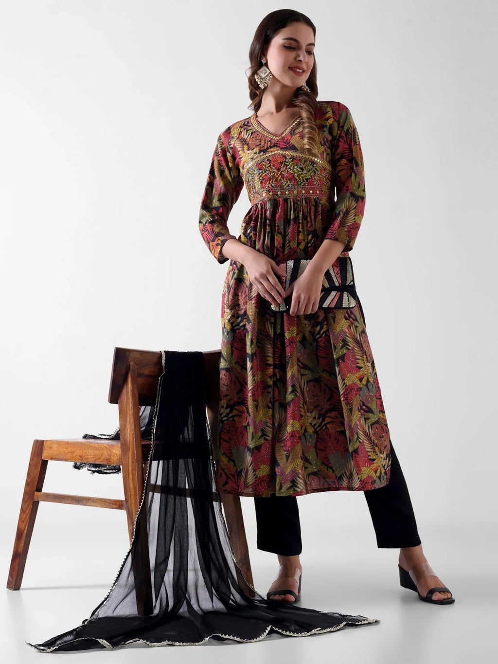 Rayon Cotton Mix Nyra Cut Suit with Dupatta