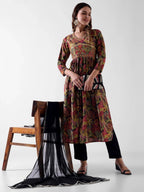 Rayon Cotton Mix Nyra Cut Suit with Dupatta