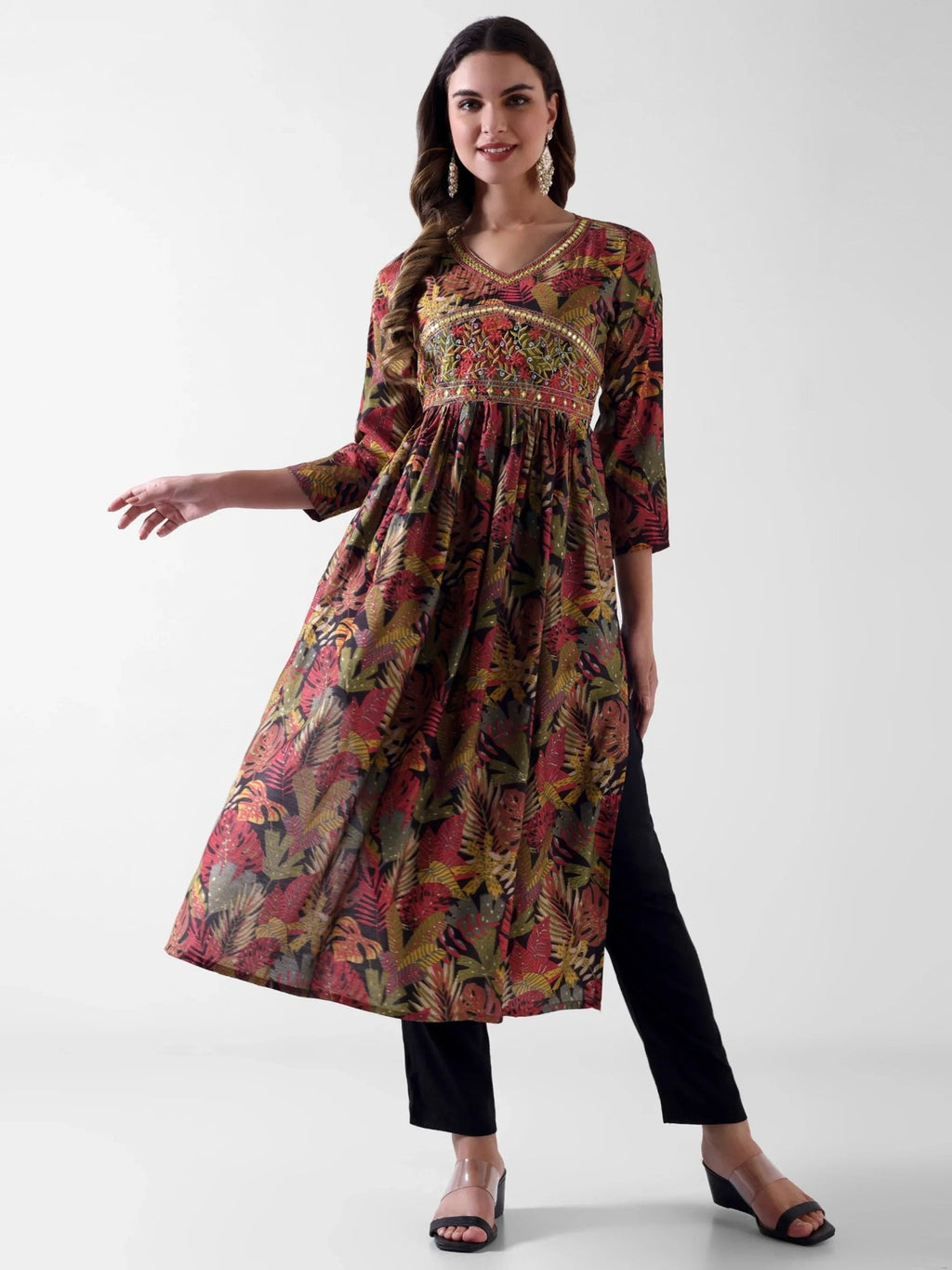 Rayon Cotton Mix Nyra Cut Suit with Dupatta