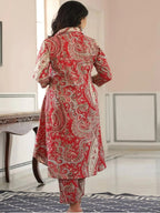 Reddish Long Co-Ord Set with Pants