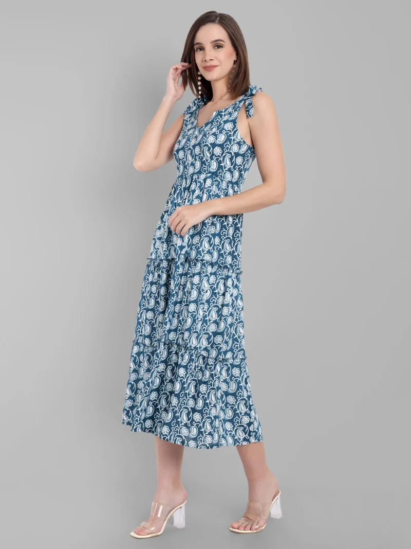 Midi Dress with Tie-Up Straps | Pashet