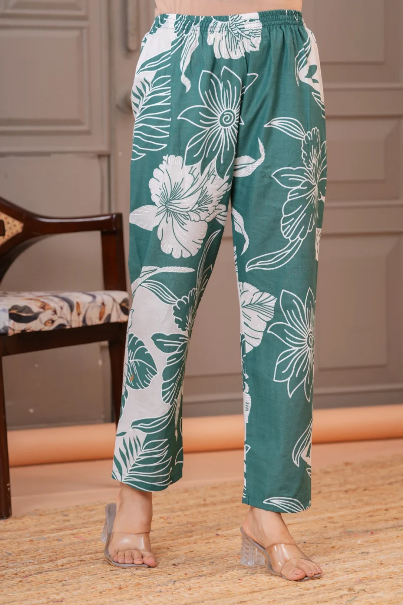 Green Floral Print Cotton Co-Ord | Pashet